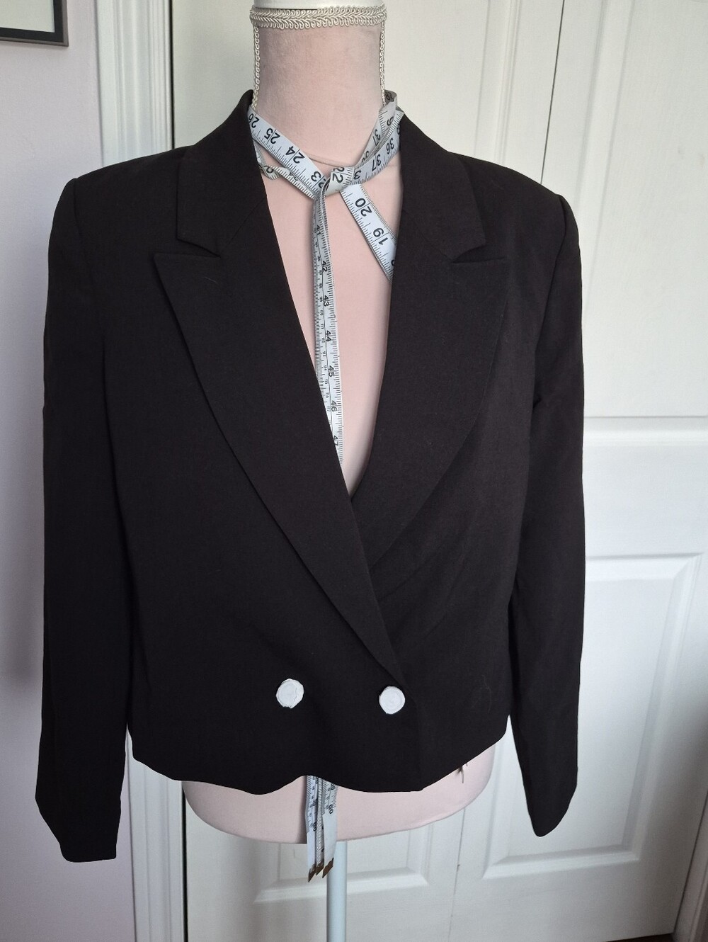 Reitmans Black Cropped Double-Breasted Women's Blazer sz 4